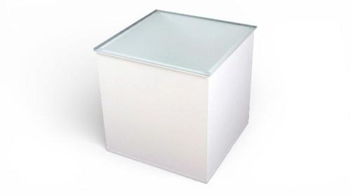 LED Loungetisch mieten – Beleuchteter Beistelltisch (Akkubetrieb) mit Glasplatte