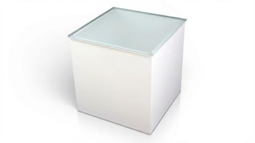 LED Loungetisch mieten – Beleuchteter Beistelltisch (Akkubetrieb) mit Glasplatte