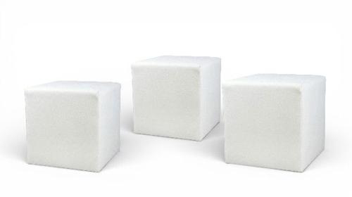 Sitzwürfel mieten – Weißer Loungecube (45×45 cm) aus Kunstleder