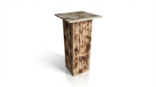 Rustikaler Stehtisch mieten – Holzbohlen-Tisch für Vintage & Outdoor Events