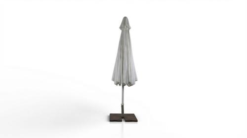 Marktschirm mieten (400×400 cm) – Großer Sonnenschirm in Weiß inkl. 40kg Ständer