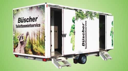 Toilettenwagen groß "Große Waschbären Oase"
