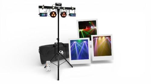 Partylicht Komplettset mieten – 4-er Bar Lichtanlage mit Stativ & Musiksteuerung
