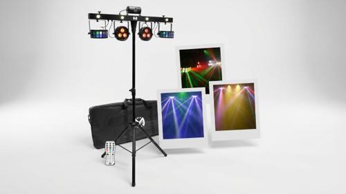 Partylicht Komplettset mieten – 4-er Bar Lichtanlage mit Stativ & Musiksteuerung