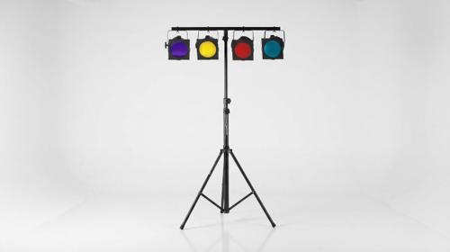 Partylicht Komplettset mieten – 4-er Bar Lichtanlage mit Stativ & Musiksteuerung