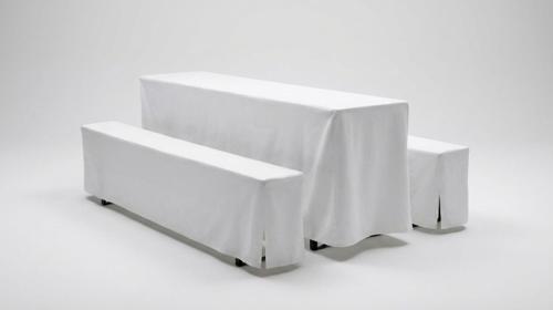 Hussen-Set für Bierzeltgarnitur (Standard 50cm) – 3-teilig in Weiß oder Schwarz