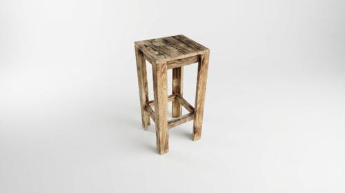 Barhocker "Rustikal" mieten – Massivholz Vintage – Optional mit Sitzkissen