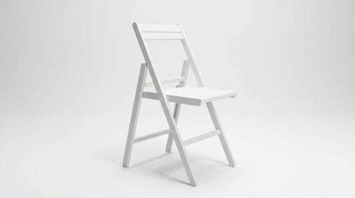 Eleganter weißer Holz-Klappstuhl mieten – Praktischer Hochzeitsstuhl für Ihre Feier
