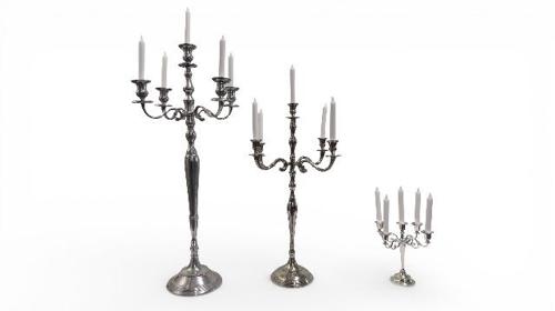 Elegante Kerzenständer mieten (27cm, 78cm, 100cm) – Silberne Kerzenhalter für Events & Hochzeiten