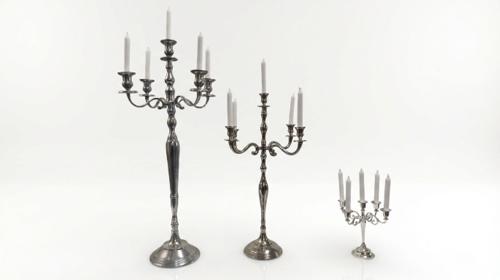 Elegante Kerzenständer mieten (27cm, 78cm, 100cm) – Silberne Kerzenhalter für Events & Hochzeiten