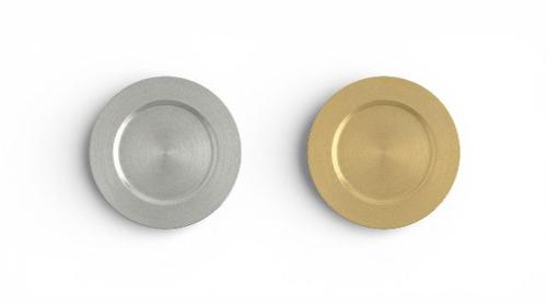Platzteller mieten – Gold & Silber – Dekorativer Unterteller (Kunststoff)