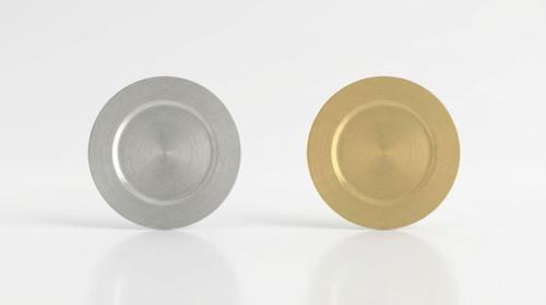 Platzteller mieten – Gold & Silber – Dekorativer Unterteller (Kunststoff)