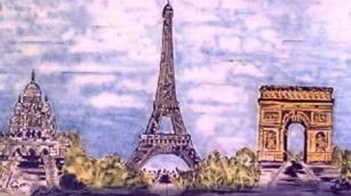 Eiffelturm Kulisse, Eiffelturm, Kulisse, Dekoration, Paris, Frankreich, France, Wahrzeichen, Triumphbogen