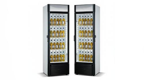 Glastür-Kühlschrank mieten (350 L) – XXL Flaschenkühlschrank mit Beleuchtung & Schloss