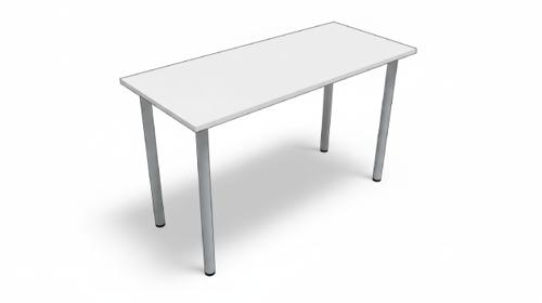 Konferenztisch mieten (115x47 cm) – Mobiler Meeting-Tisch für 2 Personen, Weiß