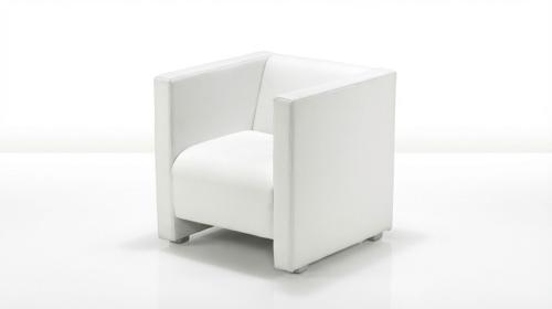 Weißer Loungesessel mieten – Clubsessel in Kunstleder für Business & Messe