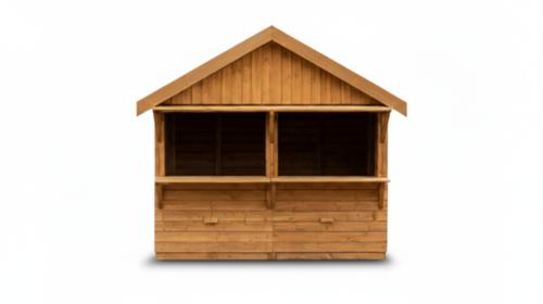 Markthütte aus Holz (3x2m) mieten | Ideal für Weihnachtsmärkte & Events