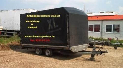 Geschlossener Plananhänger - 2700 kg gebremst - In Langzeitmiete ab 180,- /monatlich - Ladefläche 4000 x 1800 x 2000 - Nutzlast ca. 2200 kg