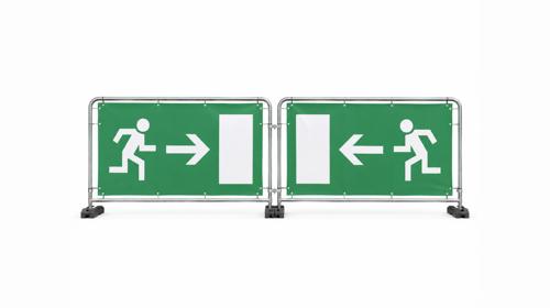 Notausgangsbanner / Sichtschutz / Bauzaunplane / Fluchtwegbeschilderung