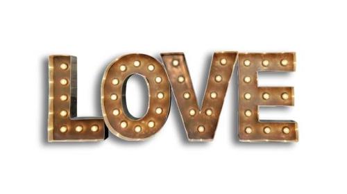 Vintage Leuchtbuchstaben mieten – XXL Love Letters (70/150 cm) für Hochzeit & Event