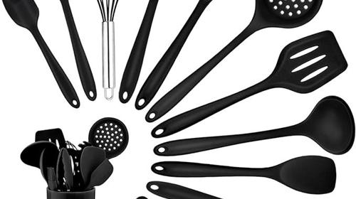 Küchenbesteck Küchenhelfer-Set 12-teilig Silikon-Kochutensilien Kochgeschirr Kochbebesteck Set