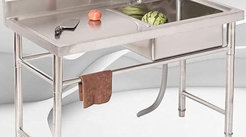 Outdoorspüle Edelstahl Campingspüle Küchenspüle Armaturen 1 Becken Ablage Campingküche