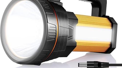 Handlampe Handscheinwerfer LED Taschenlampe wiederaufladbar LED super hell Strahler Camping Laterne