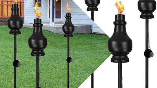 Ölfackeln Außenbereich 6 Stück 152,4 cm hoch Flammenfackel Ölfackel Camping Gästeempfang