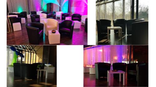 Loungemöbel Set, Cocktailstühle, Cocktailcouche, Loungetisch
