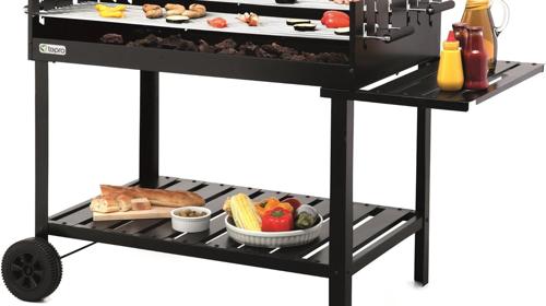 Holzkohlegrillwagen groß Riesengrill Stahl/Edelstahl Bremse Schwarz 980 x 560 x 1020