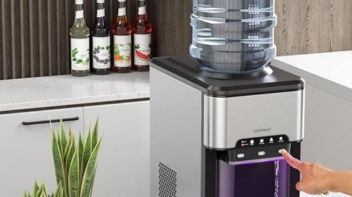 Wasserspender 3 in 1 Eiswürfelmaschine mit Warm-/Kaltwasser Eiswürfel in 10 Minuten Eismaschine 3 L