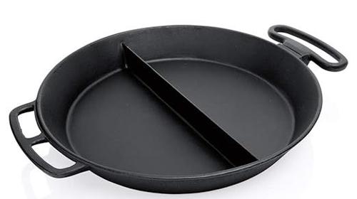 Pfanne Gusseisen 80 cm Paella-Pfanne Grillpfanne Omelettpfanne Partypfanne Riesenpfanne Mittelsteg