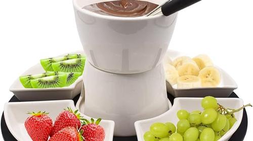 Fondue-Set Schokoladenfondue Käsefondue Schokoladenschmelze Käseschmelze 11-teilig
