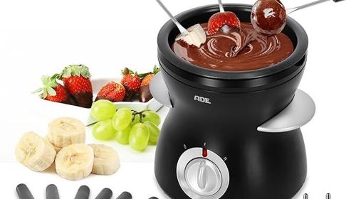 Schokoladenfondue elektrisch 500 ml 8 Spieße 2 Temperaturen Schmelzen Warmhalten Temperaturregler
