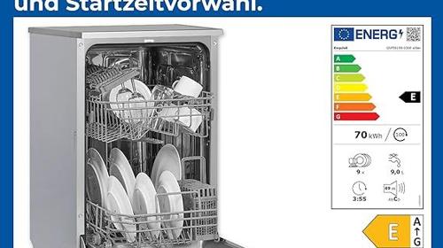 Geschirrspüler Spülmaschine Geschirrspülmaschine 45 cm 9 Maßgedecke 9 Liter Startzeitvorwahl Power