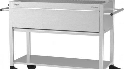 Gastrogrill Gastro Holzkohlegrill Profigrill Edelstahlgrill XXL Grill Holzkohle 4 Lenkrollen 8 mm