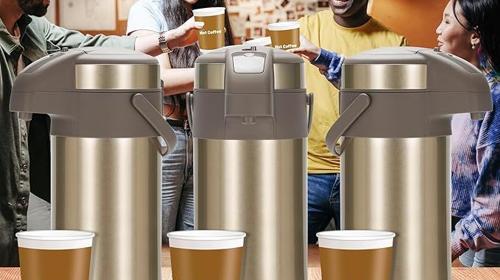 Pumpkanne 4l Thermoskannen Kaffeespender Kanne Kaffeekanne 4,0 Liter Edelstahl doppelwandig