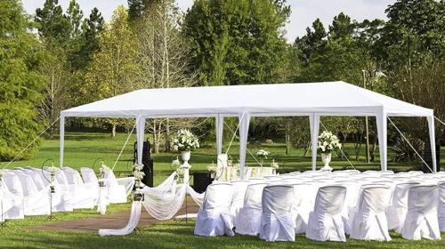 Hochzeitszelt Gartenpavillon faltbares Partyzelt Pavillon 3 x 9 m 27 qm wasserdicht 8 Wände
