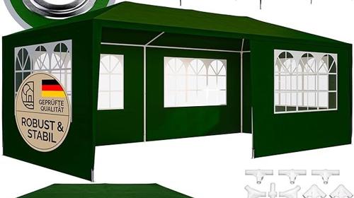 Festzelt 3 x 6 Festivalzelt Partyzelt Gartenzelt Pavillon UV-Schutz 18 m² Dachösen Fenster