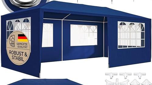 Festzelt 3 x 6 Festivalzelt Partyzelt Gartenzelt Pavillon UV-Schutz 18 m² Dachösen Fenster