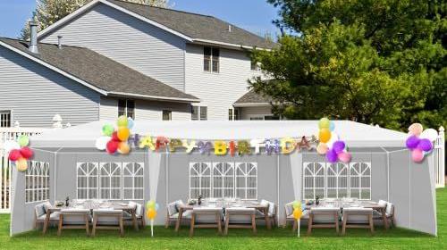 Pavillon 3 x 9 m mit 8 Seitenteilen UV-Schutz 50+ stabil wind- und wasserdicht Gartenzelt