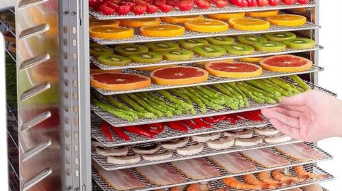 Dörrgerät Dörrautomat trocknen Obst Früchten Gemüse u.a. Edelstahl 1000 Watt 10 Stufen mit 30-90°C
