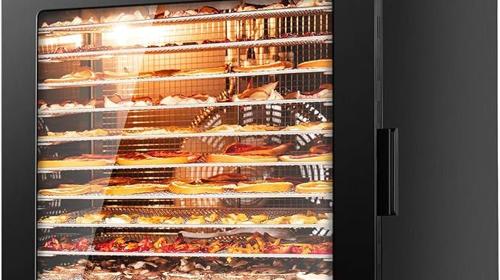 Dörrautomat 1000 Watt Edelstahl 12 Stufen schwarz 30-90°C Temperaturregelung 24-Stunden-Timer