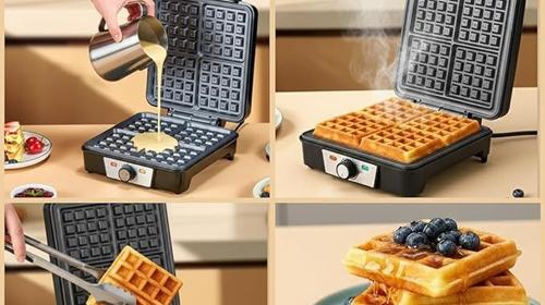 Miniwaffeleisen Waffeleisen Mini Waffeleisen Waffle Pancake Maker Maschine klassisch für 4 Waffeln