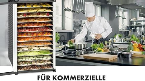 Trocknungsgerät Dörrgerät Lebensmittel 1,8 m² Obst-/Fleisch- Früchte-Trockner 1,8 m² Trockenfläche