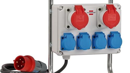 Kleinstromverteiler Baustrom Stromstation Baustromverteiler kompakt BKV 2/4 G IP44 Stahlrohrgestell