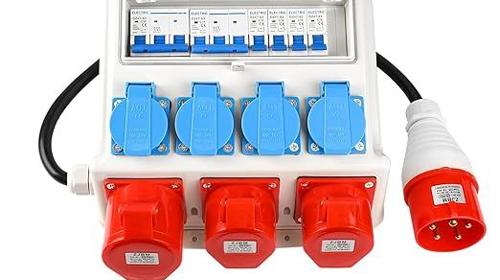 Wandverteiler Baustromverteiler Stromverteiler mit 1 M PVC-Kabel und Leitungsschutzschalter IP44