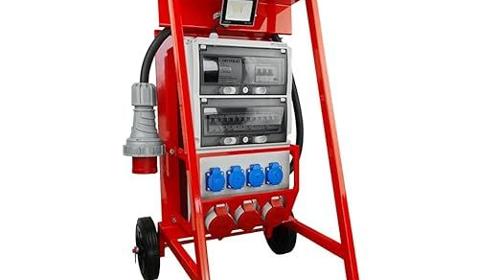 Baustromverteiler mit Ständer Stromstation Stromverteiler eXT S/FI SET 32A 2 x 16A 4 x 230 V