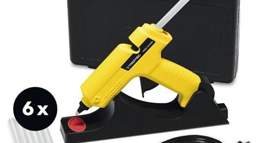 Heißklebepistole Heißluftpistole 230 V 25 W 200 °C kabellos nutzbar Tropfstopp Wechsel­düsen ideal