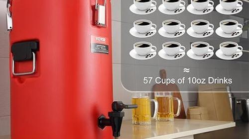 Wassertopf Isolierkanne Heißgetränkespender Kaltgetränkespender Getränkespender 17,2 L Edelstahl